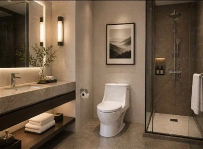 Otel Projeleri için Su Tasarruflu Tek Parça Tuvalet (1.28 GPF Ticari Model)